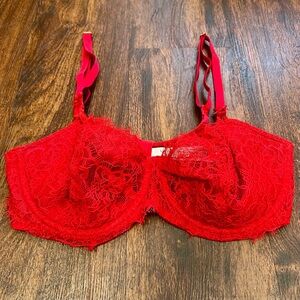VS Red Lace Push Up Bra 36D